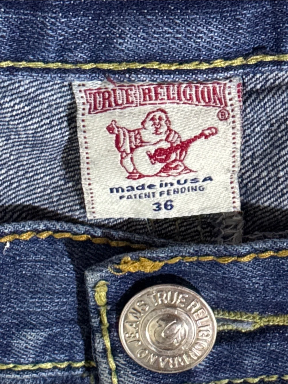 Vintage True Religion Bobby Super T Jeans Mens Size 36 Thick Stitch MADE IN USA